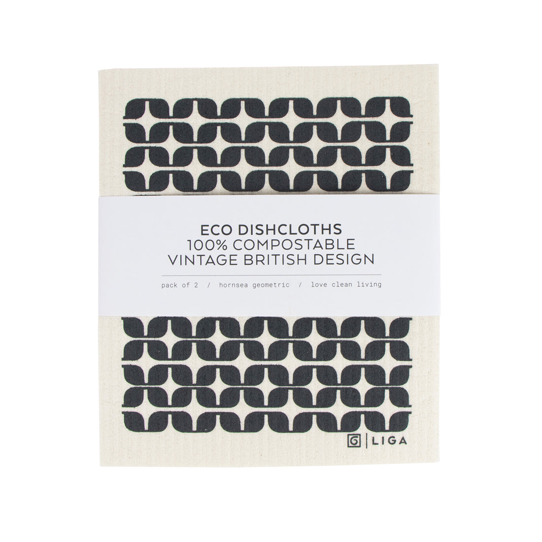 Liga x Hornsea ECO Set of 2 Dishcloths - Geometric