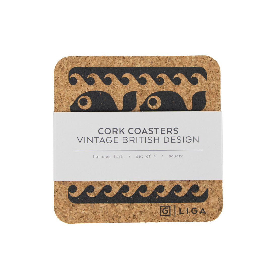 Liga x Hornsea Square Coaster Set of 4 - Fish