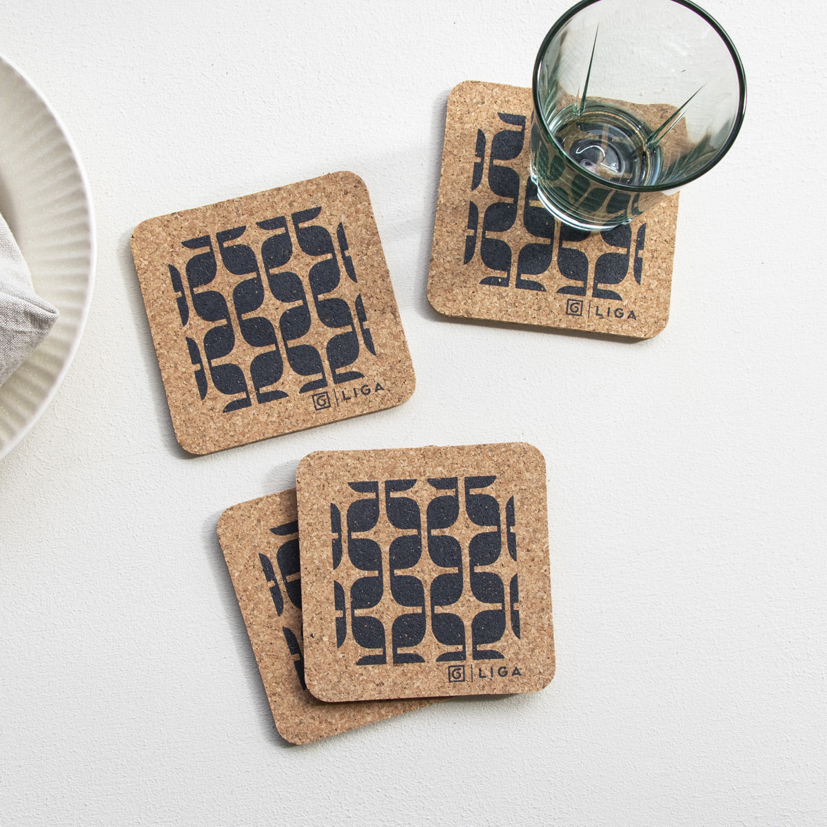 Liga x Hornsea Square Coaster Set of 4 - Geometric