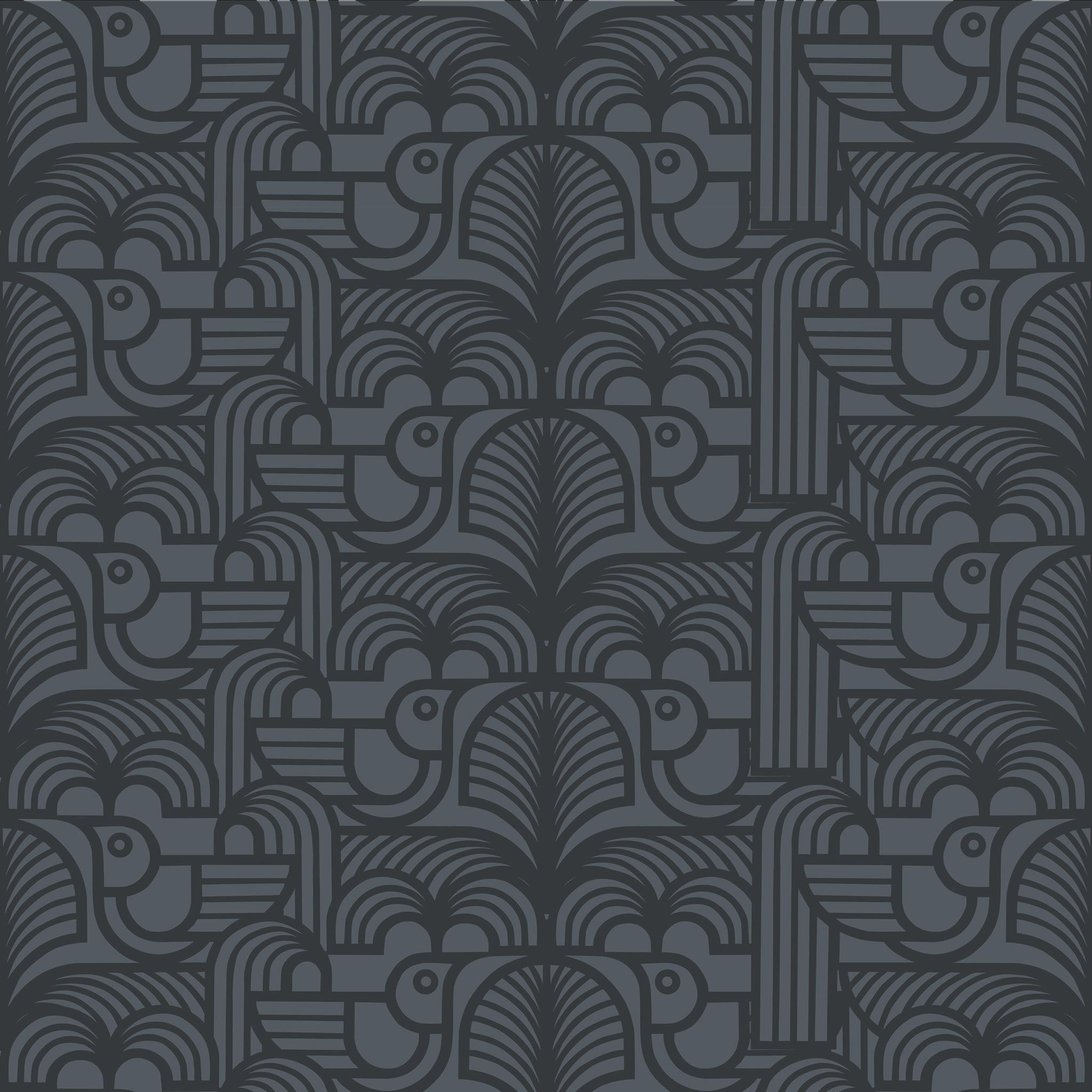 Hornsea Wallpaper - Deco Bird Midnight Blue