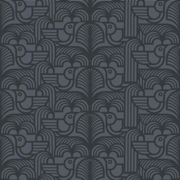 Hornsea Wallpaper - Deco Bird Midnight Blue