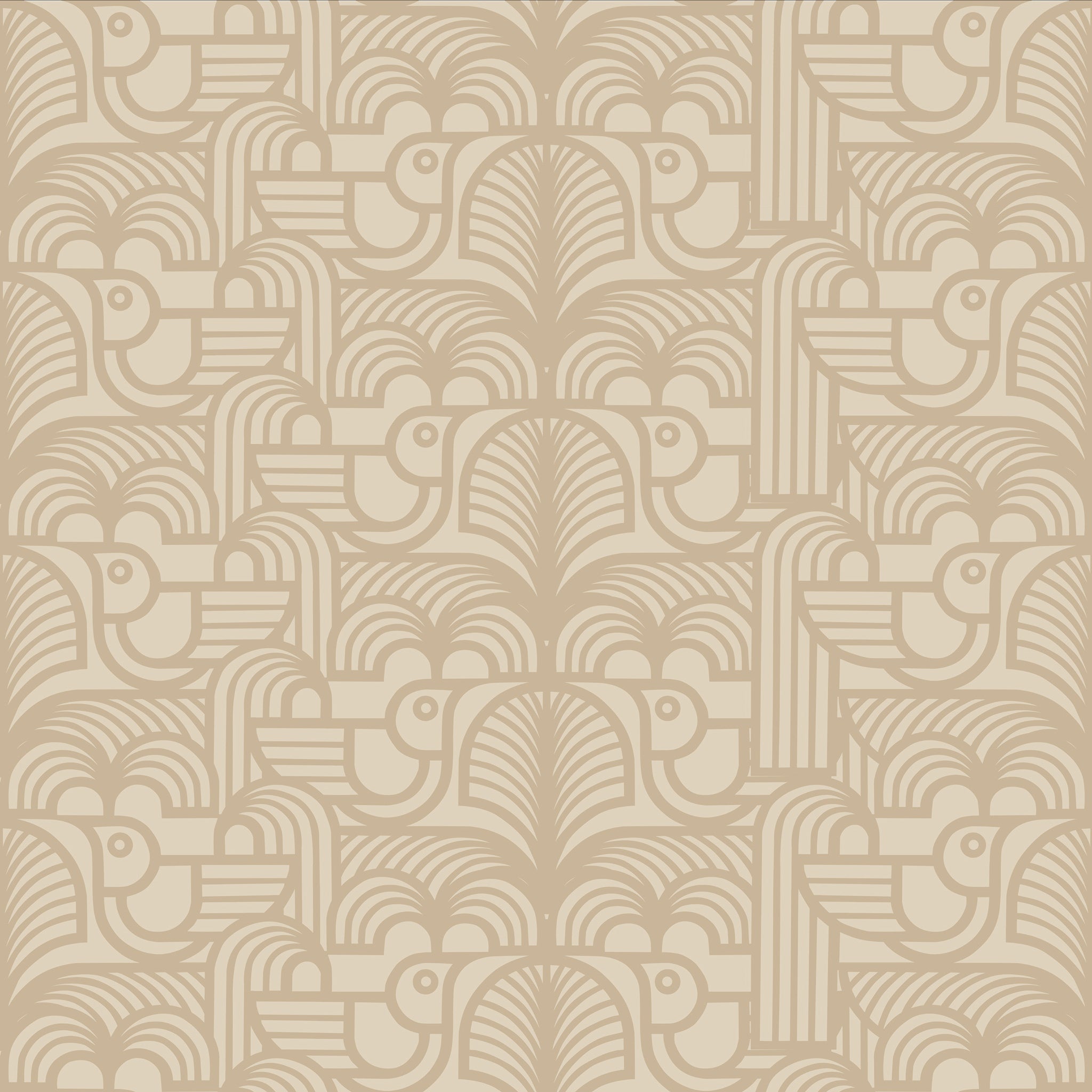 Hornsea Wallpaper - Deco Bird Cream