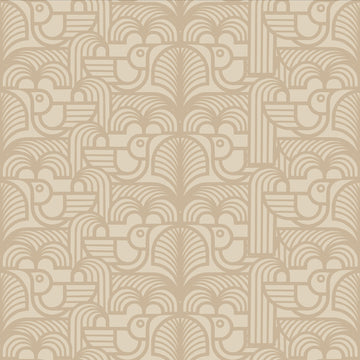 Hornsea Wallpaper - Deco Bird Cream