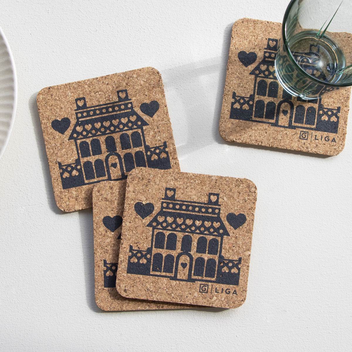 Liga x Hornsea Square Coaster Set of 4 - House