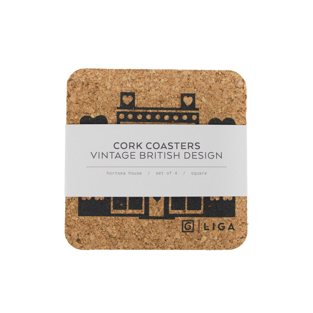 Liga x Hornsea Square Coaster Set of 4 - House