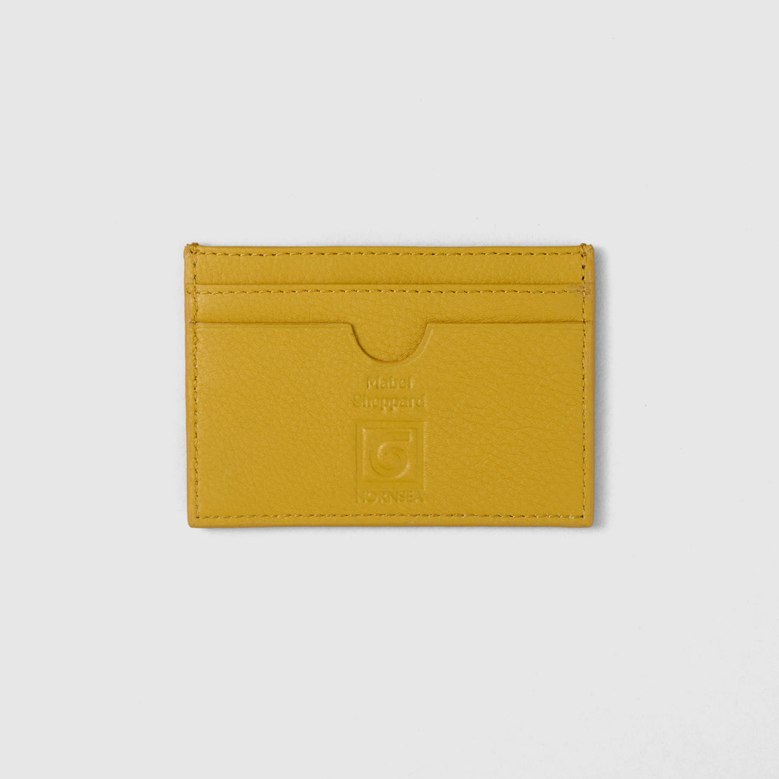 Mabel Sheppard x Hornsea Cat Leather Credit Card Case - Ochre