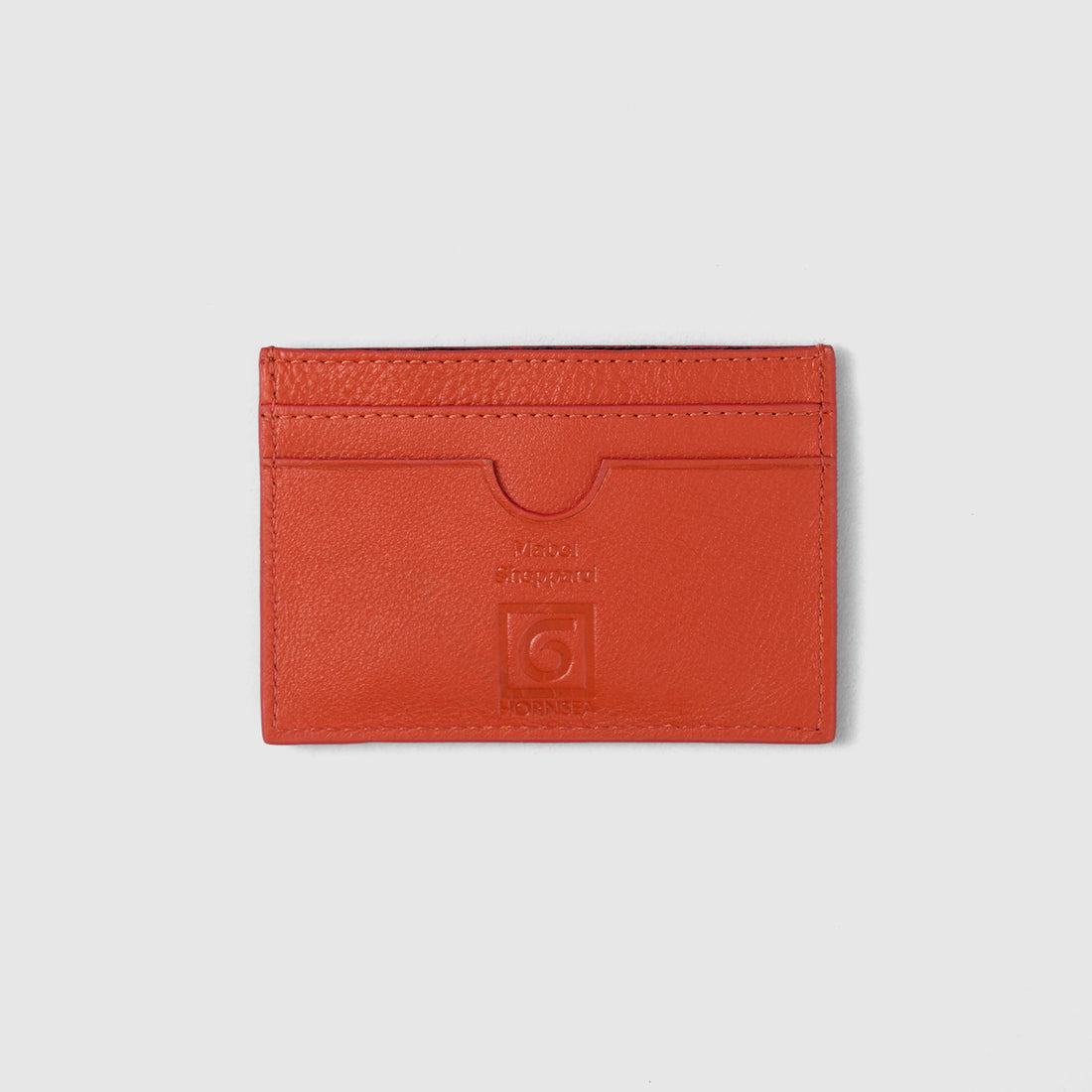 Mabel Sheppard x Hornsea Cat Leather Credit Card Case - Orange