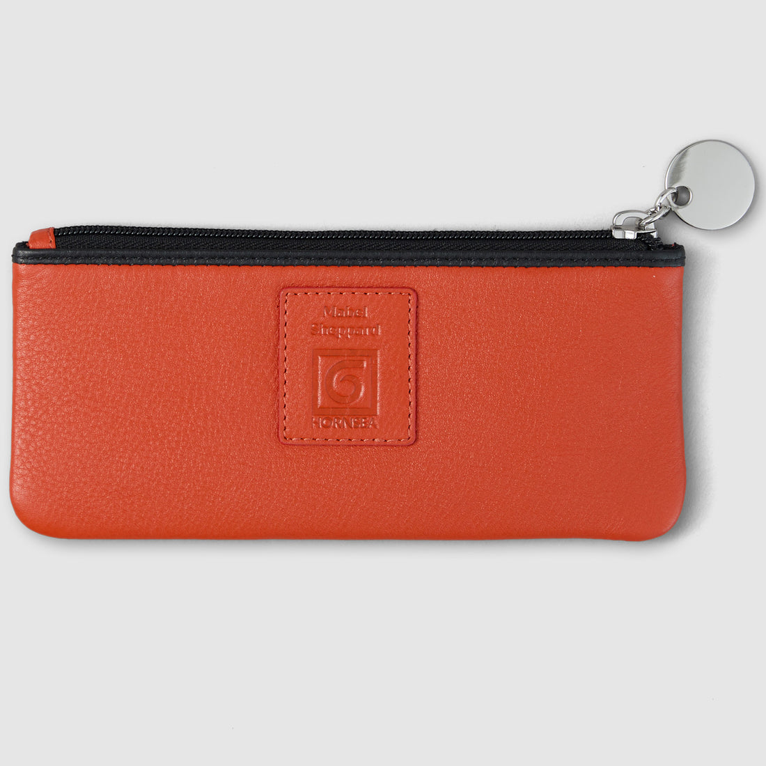 Mabel Sheppard x Hornsea Cat Leather Make-up Case - Orange