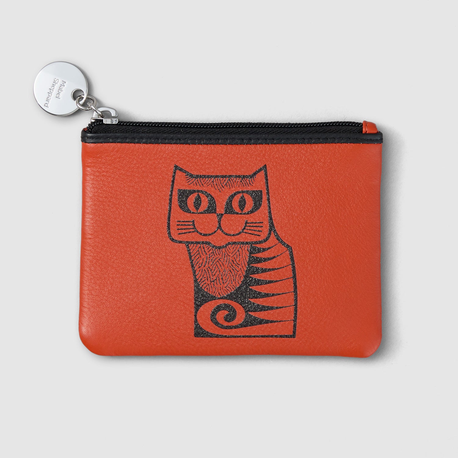 Mabel Sheppard x Hornsea Cat Leather Coin Purse - Orange