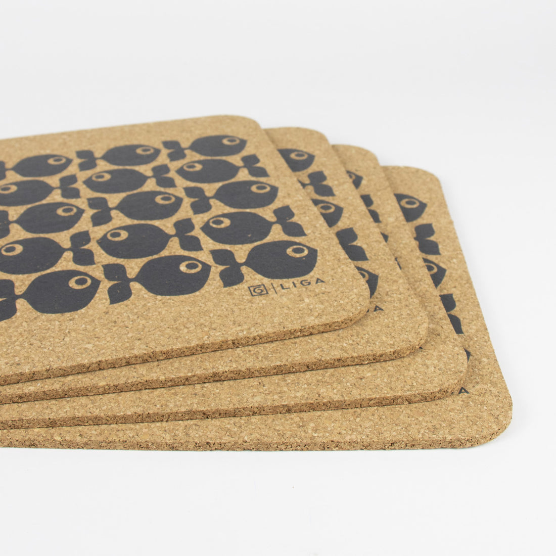 Liga x Hornsea Set of 4 Cork Placemats - Fish