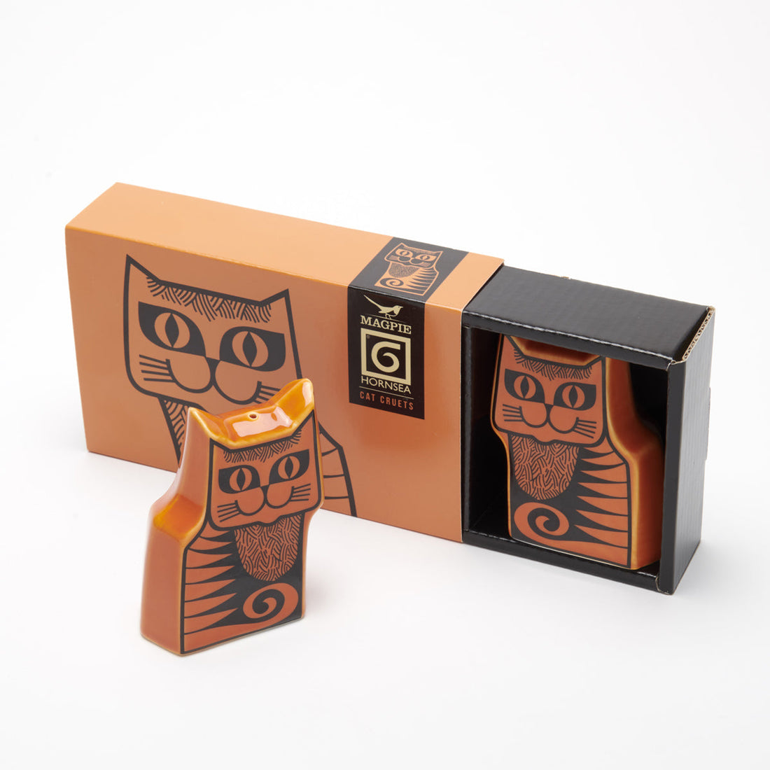 Magpie x Hornsea Cat Cruet Set - Orange