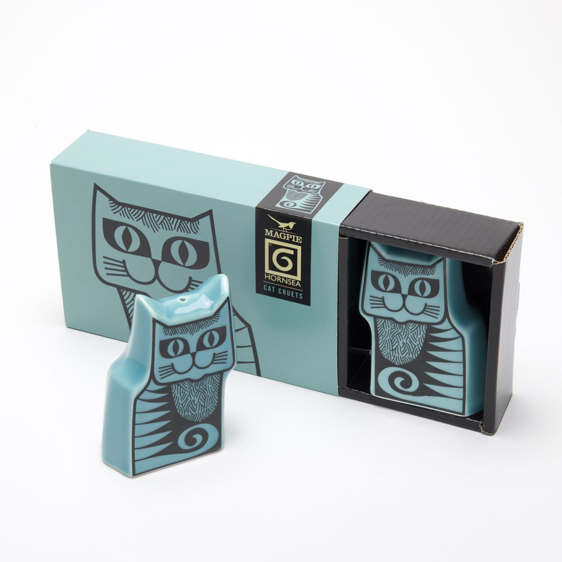 Magpie x Hornsea Cat Cruet Set - Teal