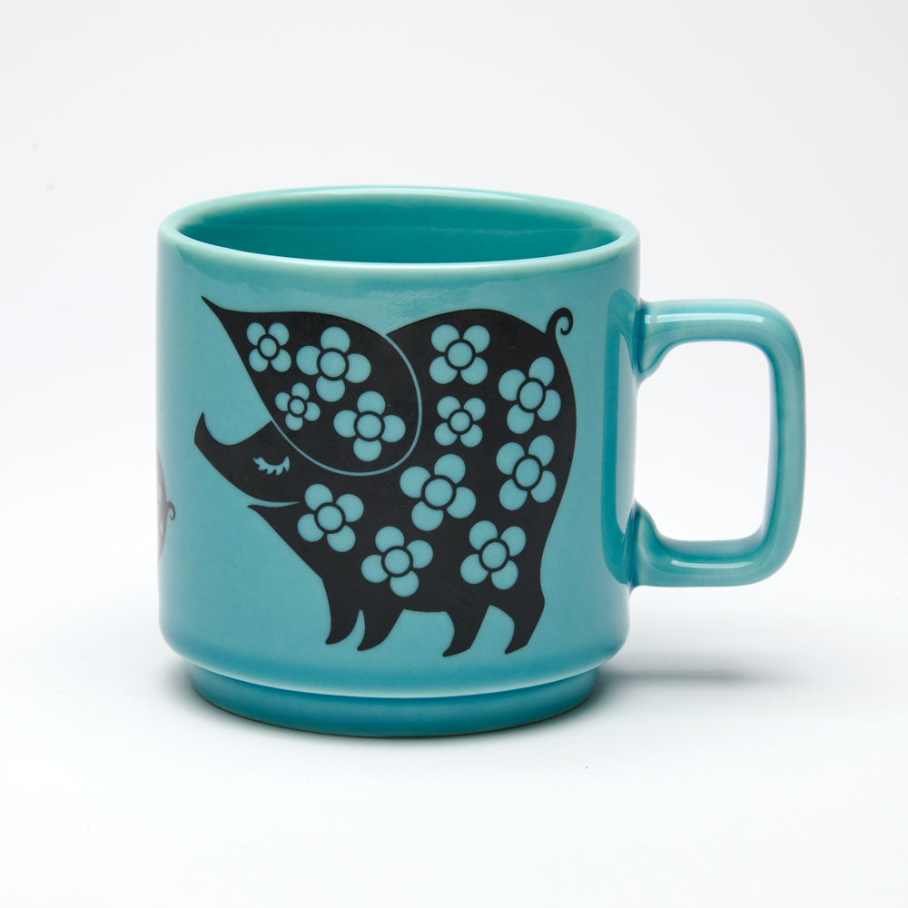 Magpie x Hornsea Mug - Piggie Family Teal